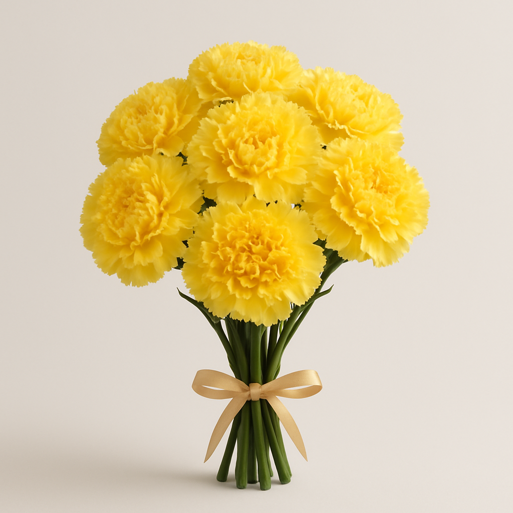 10 Yellow Carnations