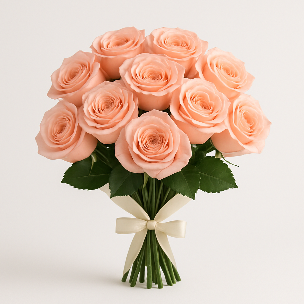 12 Pink Roses Bouquet