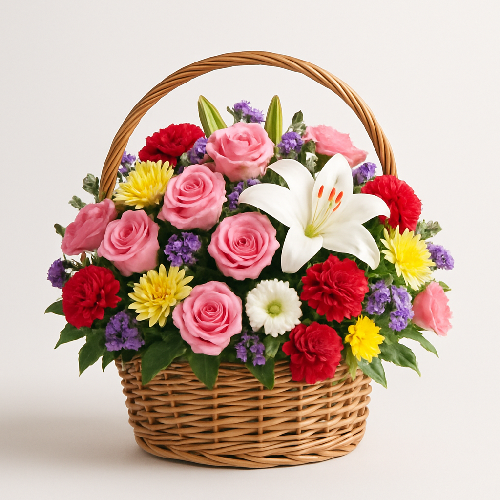 50 Mixed Flowers Basket
