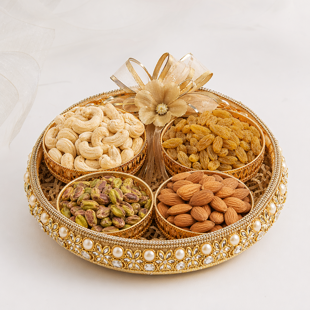 Decorated Dryfruit Thali